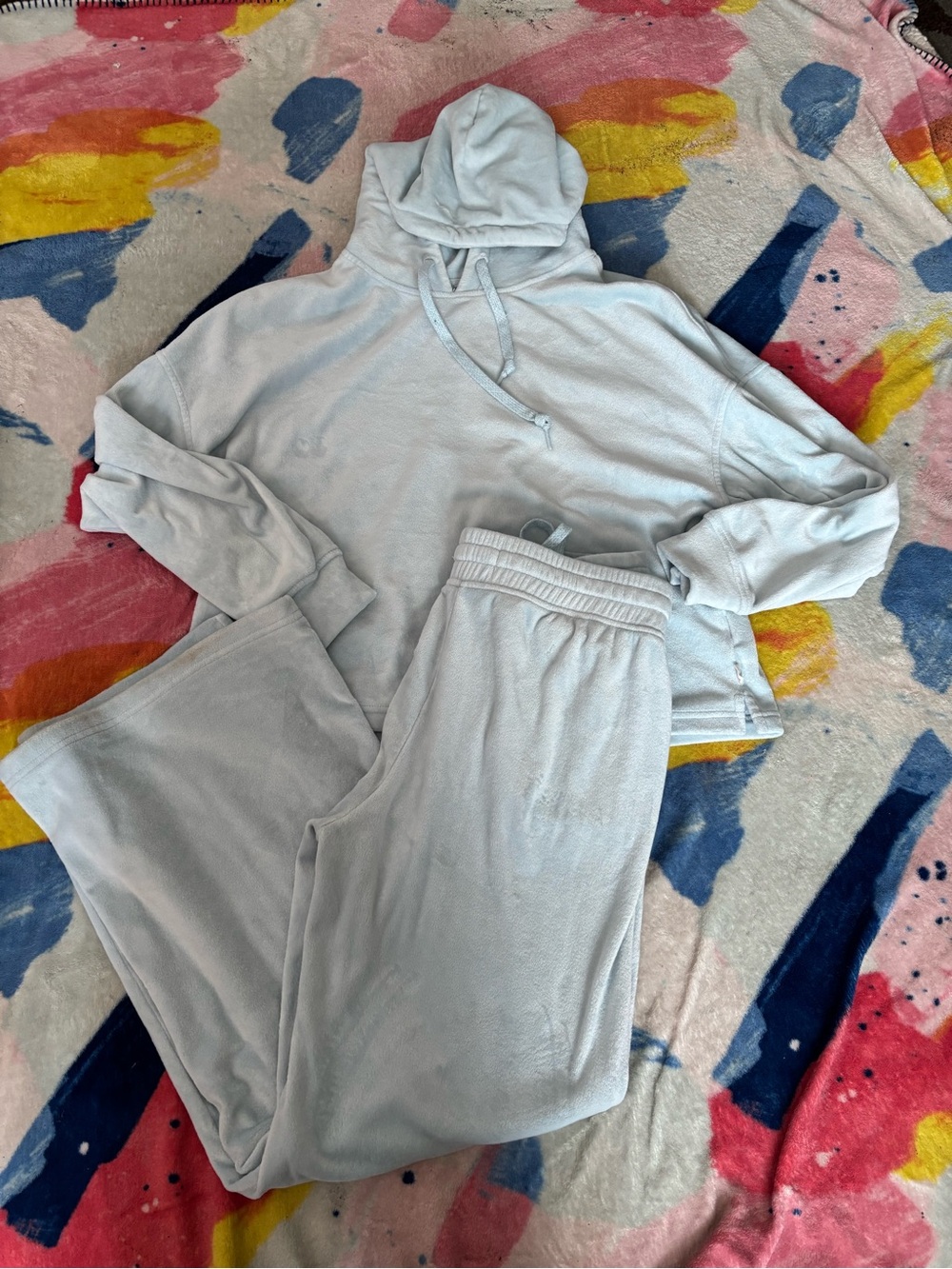 UGG Pale Blue Plush Hoodie & Jogger Set